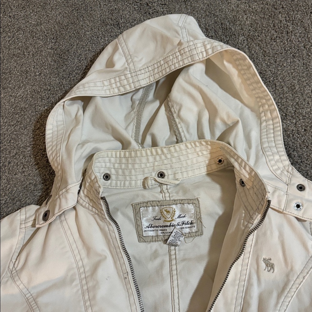 Abercrombie Cream Hooded Jacket - Picture 2 of 4